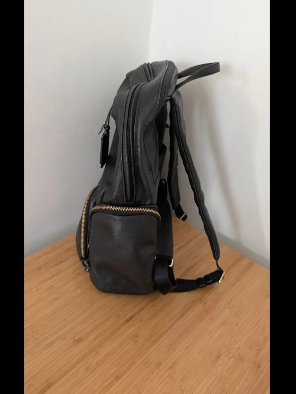 TUMI Voyageur Leather Calais Backpack - Black Leather